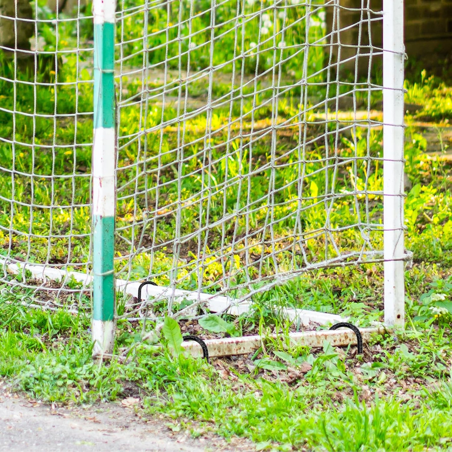 Galvanized Rebar Stakes 12 inch Heavy Duty J Hooks Ground Anchor for Fence Swing Tent (12 Pack, Black)