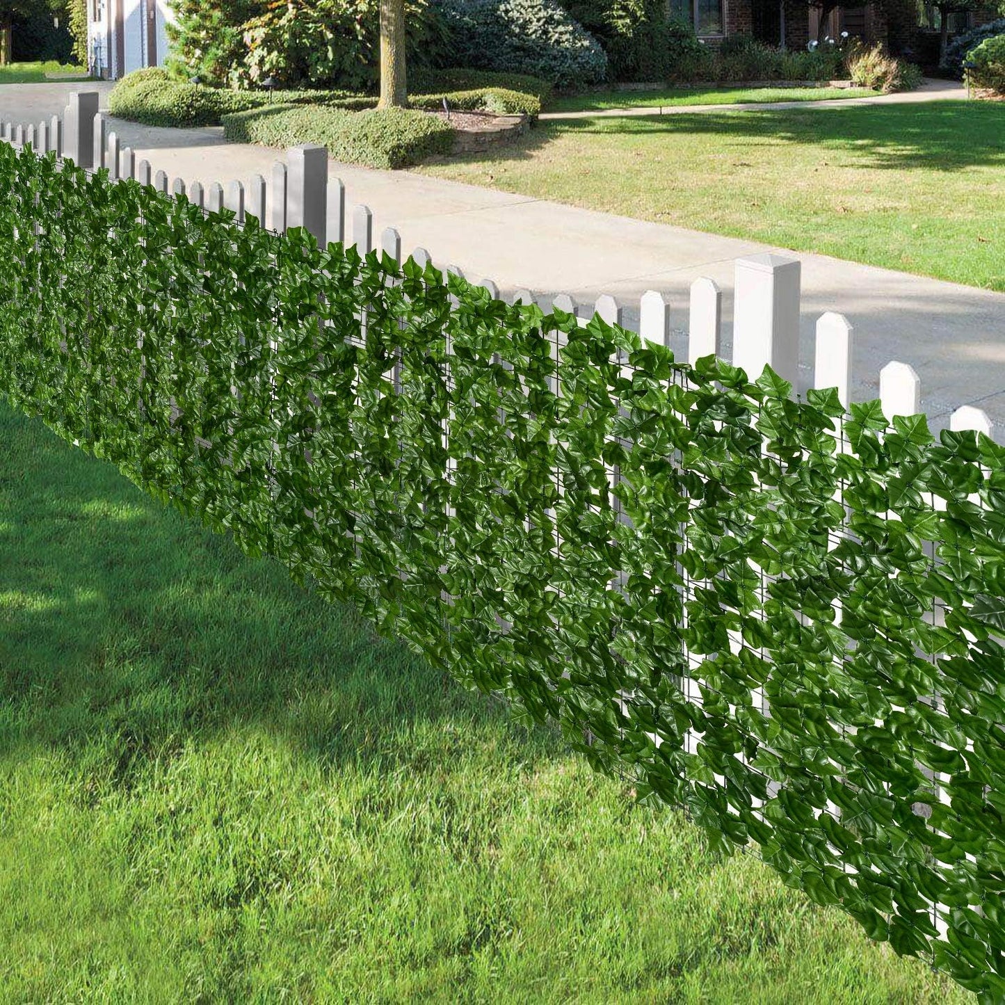 DearHouse Artificial Ivy Privacy Fence Wall Screen, 59x236.2inch Artificial Hedges Fence and Faux Ivy Vine Leaf Decoration for Outdoor Garden Decor
