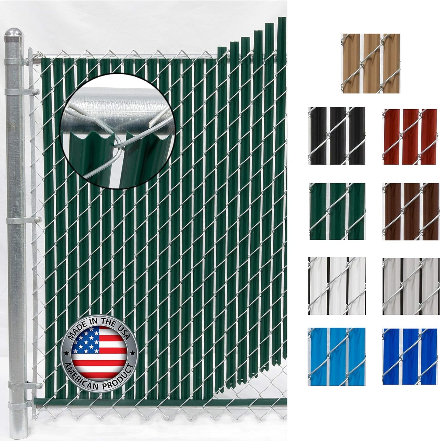 Wave Slat (9 Colors) Single Wall Bottom Locking Privacy Slat for 4', 5', 6', 7' and 8' Chain Link Fence (6 ft, Green)