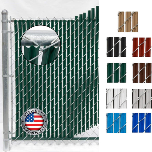 Wave Slat (9 Colors) Single Wall Bottom Locking Privacy Slat for 4', 5', 6', 7' and 8' Chain Link Fence (5 ft, Green)