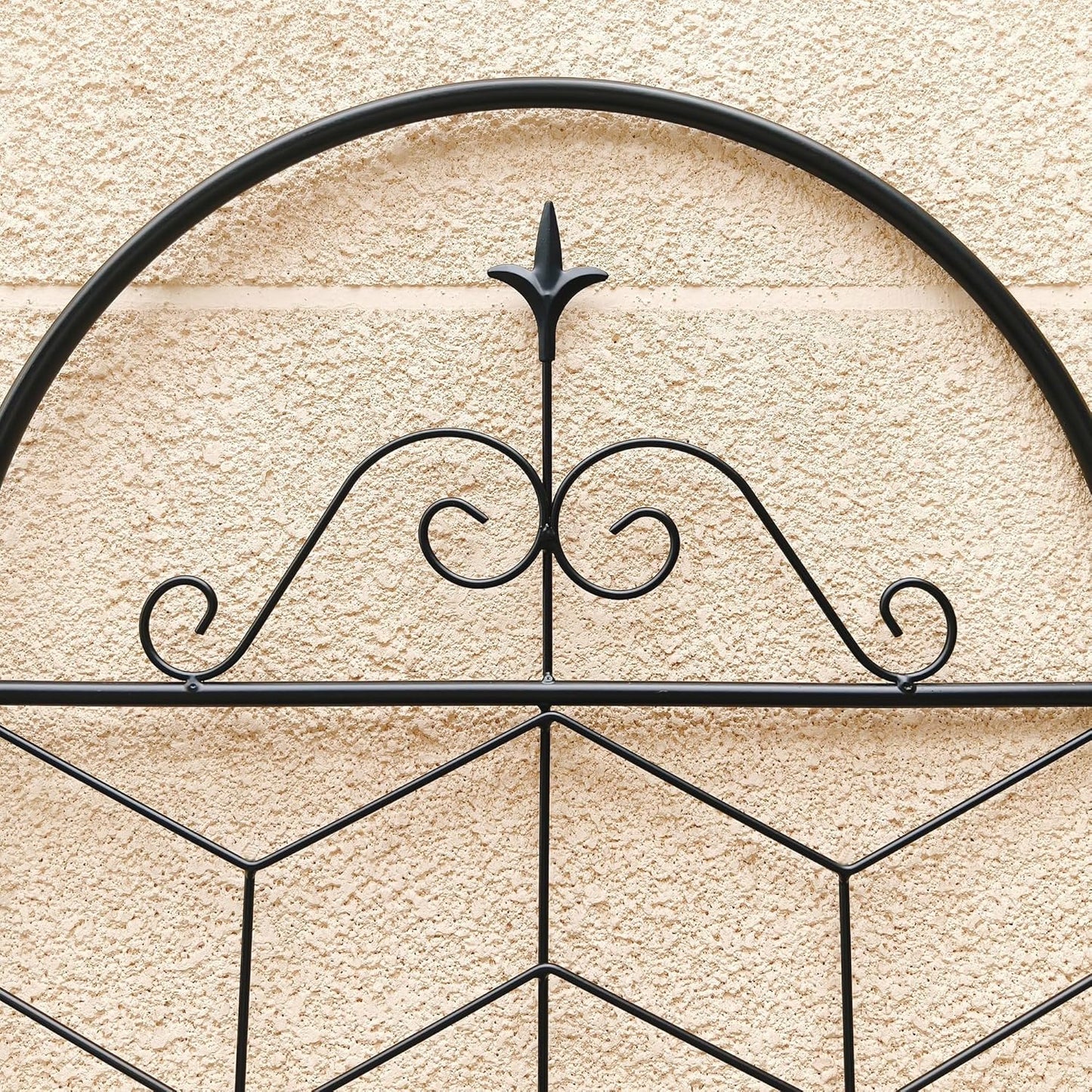 4 Pack Metal Garden Trellis 86.7" Tall Outdoor Climbing Plant Support for Roses, Flowers, Rustproof Durable Black Galvanized Tube, Lawn Garden Fence Decor Screen (4, Castle-86.7" H)