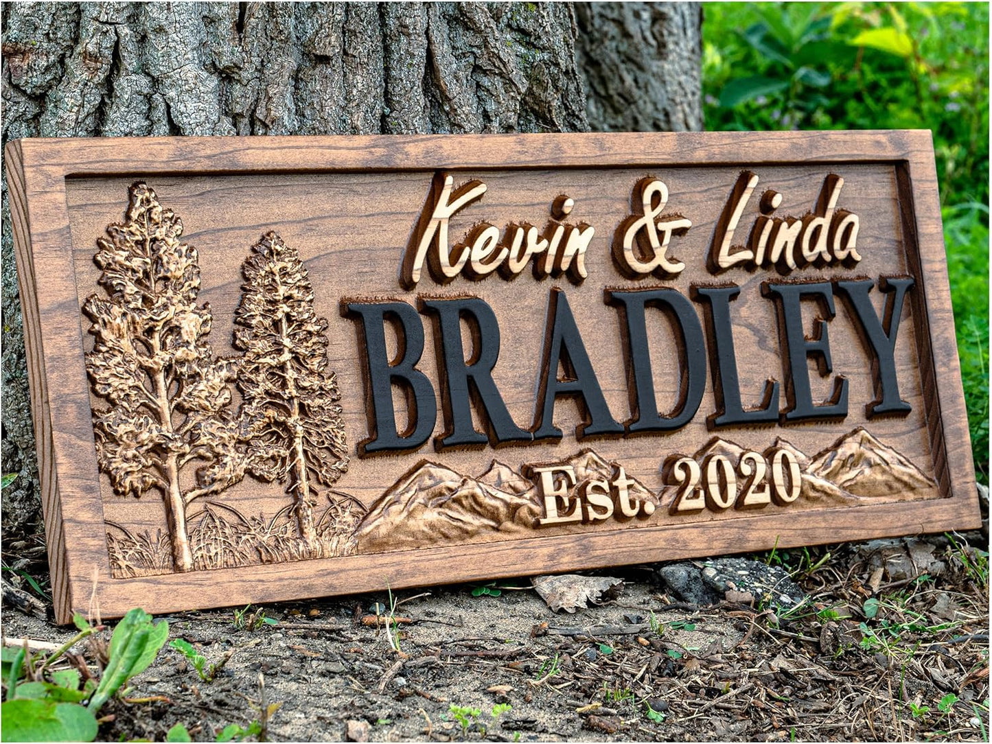Custom Cabin Sign | Personalized Wood Sign | Cabin & Mountain Decor | Man Cave & Lake House Decor | Rustic 3D Cottage Sign | Family Name Sign