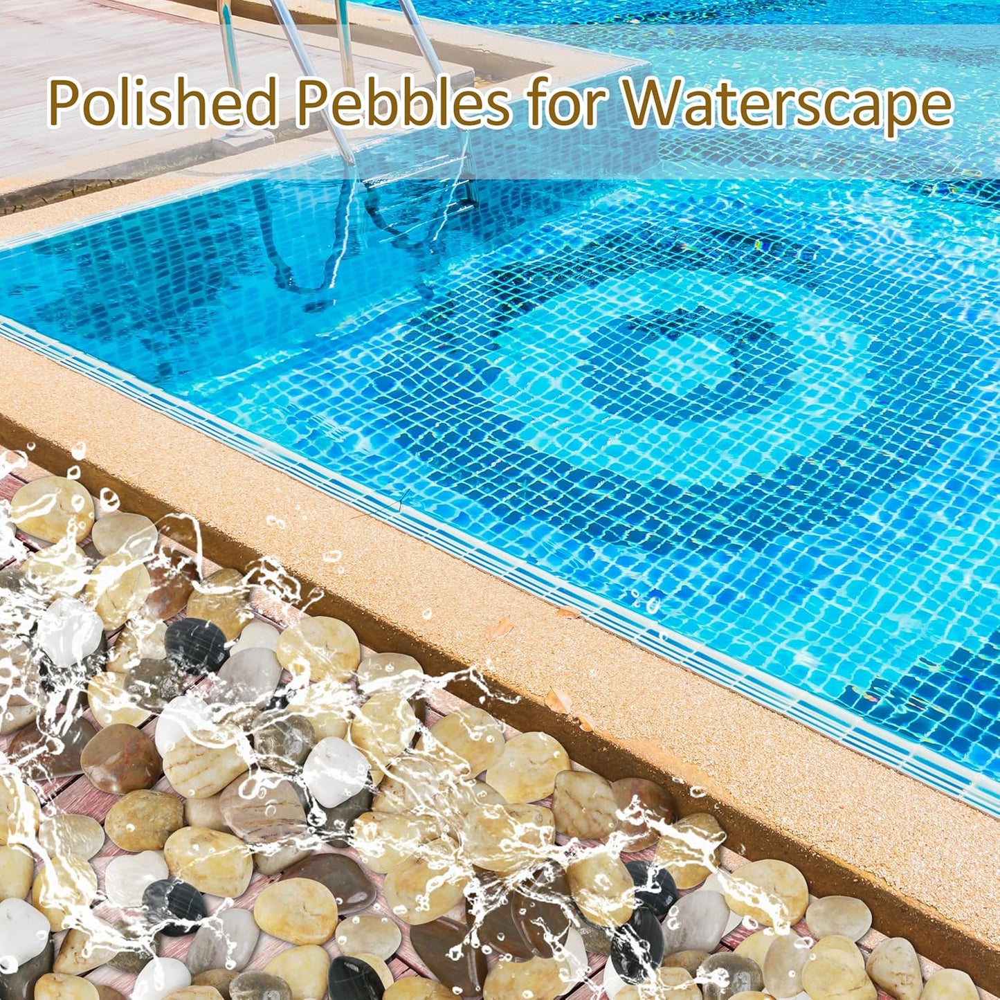 Sunnyglade 40 LBS River Rocks, 2-3 Inch Natural Pebbles for Indoor Plants, High Polished Decorative Stones Vase Filler Fish Tank Aquariums Landscaping Garden Outdoor and Indoor DIY (40, Pounds)