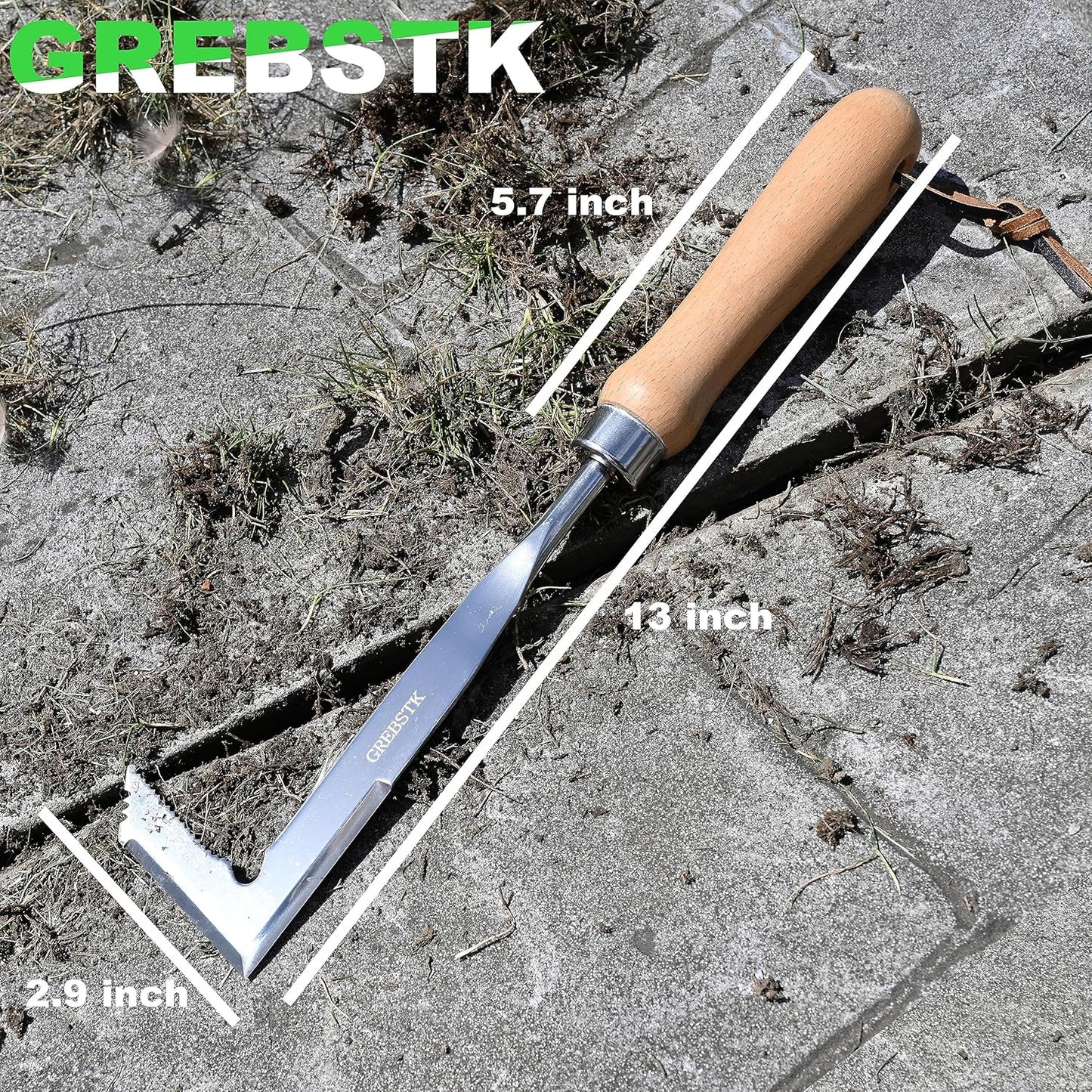 GREBSTK Crack Weeder Crevice Weeding Tool Manual Weeder Beech Handle Lawn Yard Gardening Tool